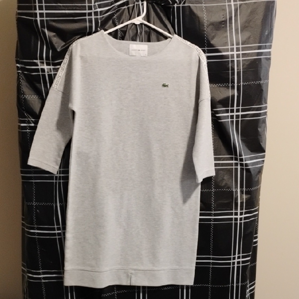 Lacoste Gray Dress with Green Logo